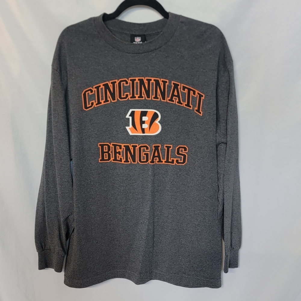 Team Apparel Gray Cincinnati Bengals Long-Sleeve Crewneck Shirt